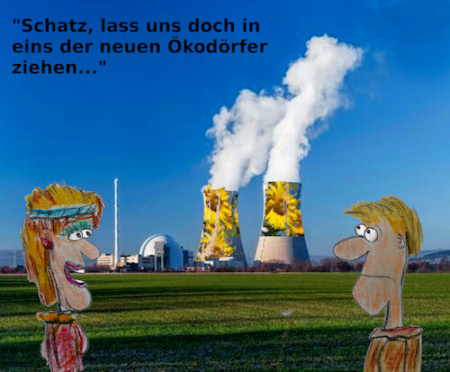 Cartoon: nein danke-ja bitte (medium) by ab tagged atomkraft,eu,deutschland,anti,grün,öko