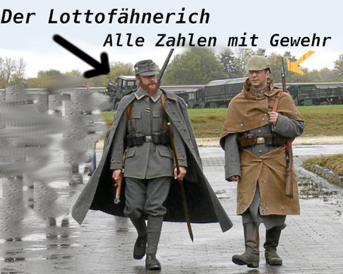 Cartoon: neuer dienstgrad (medium) by ab tagged brd,deutschland,bundeswehr,los,einberufung,lotto,zahlen
