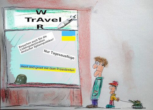 Cartoon: osterurlaub (medium) by ab tagged deutschland,politiker,ukraine,russland,krieg,reise