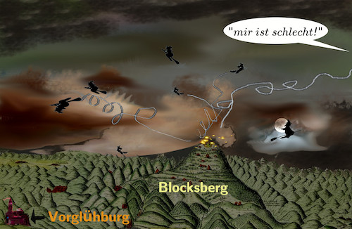 Cartoon: partyzone (medium) by ab tagged walpurgisnacht,hexen,blocksberg,alkohol,besen,fliegen