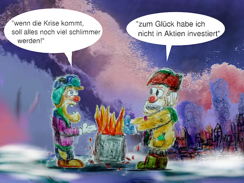 Cartoon: schlau (medium) by ab tagged welt,system,wirtschaft,untergang,krise,absturz,ende