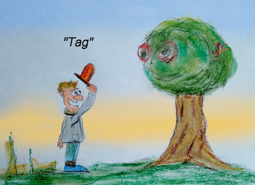 Cartoon: tag des baumes (medium) by ab tagged natur,baum,umwelt,ökologie,mensch,tier,gruss