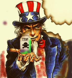Cartoon: take it (medium) by ab tagged ttip,usa,uncle,sam
