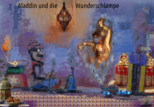 Cartoon: tausendundeine nacht (medium) by ab tagged aladdin,wunderlampe,märchen,1001,nacht