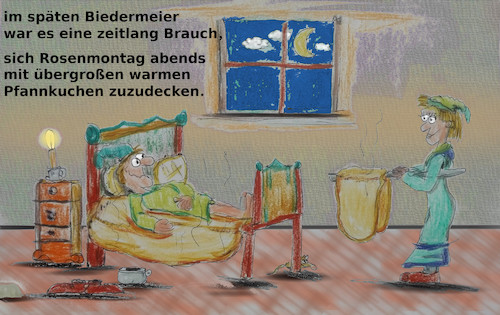 Cartoon: vergessener spaß (medium) by ab tagged fasching,essen,kultur,bett