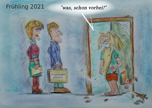 Cartoon: zukunft (medium) by ab tagged virus,zuhause,sperre,verbot,draussen