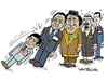 Cartoon: Domino effect (small) by Tufan Selcuk tagged tunis,egypt,yemen,jordan,syria,libya,arabic