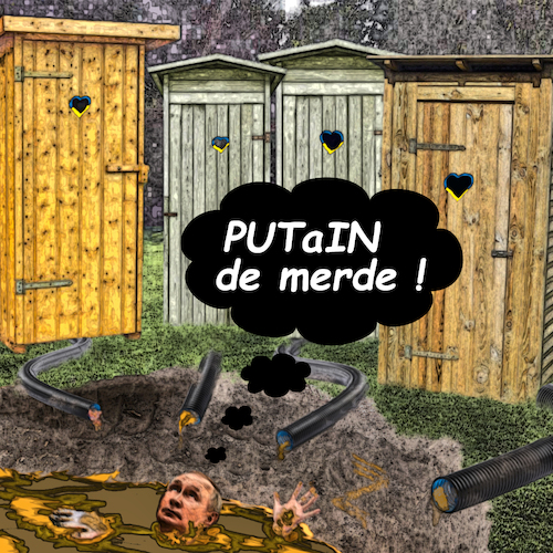 Cartoon: PutAin de merde (medium) by Night Owl tagged putin,russland,ruia,war,krieg,ukraine