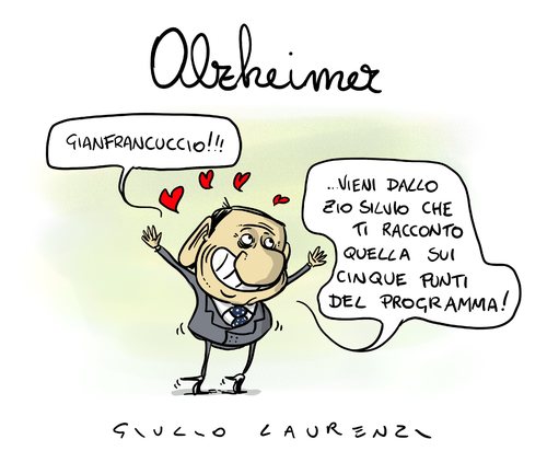 Cartoon: Alzheimer (medium) by Giulio Laurenzi tagged alzheimer,berlusconi,italia
