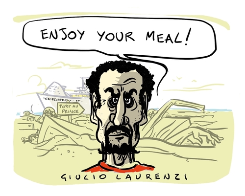 Cartoon: Buon Appetito (medium) by Giulio Laurenzi tagged haiti,earthquake