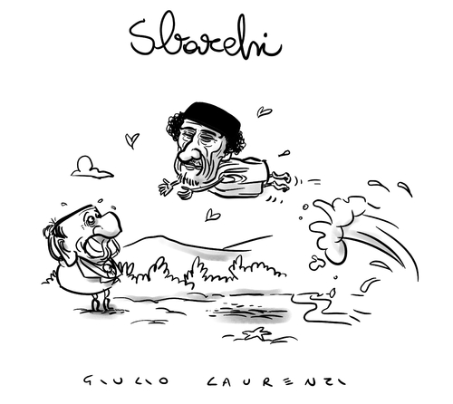 Cartoon: Colonnelli e Cavalieri (medium) by Giulio Laurenzi tagged gheddafi,berlusconi,libya,italy