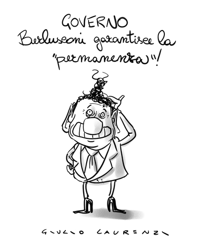 Cartoon: La permanenza (medium) by Giulio Laurenzi tagged berlusconi,permanenza