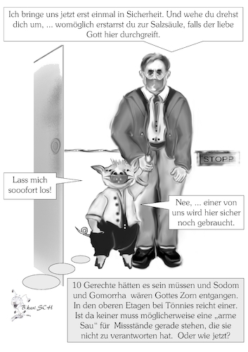 Cartoon: CORONA - ein Virus deckt auf (medium) by BES tagged wirtschaft,spd,politik,pandemie,mundschutz,wirtschaftskrise,shutdown,lungenkrankheit,maskenpflicht,quarantäne,manager,gehälter,job,arbeitsplatz,geld,handel,verkauf,kommunikation,corona,virologie,china,seuche,virusinfektion,lockdown,spahn,covid19,epidemie,lockerungen,infektionsschutz,infektionskette,gesundheitsämter,beziehung,cdu,deutschland,finanzkrise,gefahr,gesellschaft,karikatur,koalition,konjunktur,lebensmittel,mann,coronavirus,wuhan,ausgangsbeschränkungen,coronakrise,männer,nahrung,tiere,tod,umwelt,gabriel,tönnies,schweine,schwarzweis,maßhalten,moral