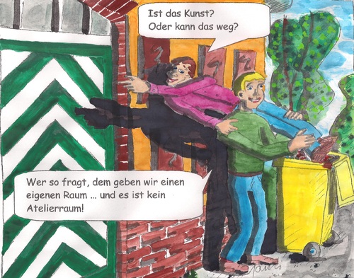 Cartoon: Kann das weg? (medium) by Cartoon Jami tagged art,painting,rubbish,dust,haushildenerkünstler