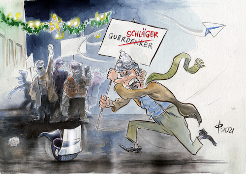 Cartoon: Aggressive Stimmung (medium) by Paolo Calleri tagged pandemie,welt,covid,corona,virus,infektionen,massnahmen,demonstrationen,proteste,gewalt,polizei,impfgegner,querdenken,querdenker,gesellschaft,arbeit,soziales,wirtschaft,finanzen,kairkatur,cartoon,paolo,calleri,pandemie,welt,covid,corona,virus,infektionen,massnahmen,demonstrationen,proteste,gewalt,polizei,impfgegner,querdenken,querdenker,gesellschaft,arbeit,soziales,wirtschaft,finanzen,kairkatur,cartoon,paolo,calleri