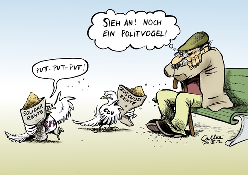 Cartoon: Lockmittel (medium) by Paolo Calleri tagged leyen,der,von,ursula,zuschussrente,cdu,tauben,rentner,parkbank,steinbrück,peer,kanzlerkandidat,rentenpolitik,kompromiss,stimmenfang,2013,bundestagswahl,wahlkampf,solidarrente,zukunft,altersarmut,konzept,rentenkonzept,rente,sozialdemokraten,spd,spd,sozialdemokraten,rente,rentenkonzept,konzept,altersarmut,zukunft,solidarrente,wahlkampf,bundestagswahl,2013,stimmenfang,kompromiss,rentenpolitik,kanzlerkandidat,peer,steinbrück,parkbank,rentner,tauben,cdu,zuschussrente,arbeitsministerin,ursula,von,der