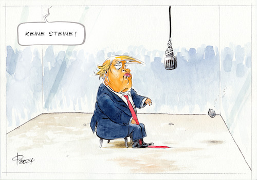 Trump hinter Glas Trump hinter Glas