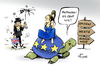 Cartoon: Auf zu neuen Ufern (small) by Paolo Calleri tagged eu,grossbritannien,brexit,referendum,austritt,europa,veraenderungen,werte,effizienz,buergernaehe,gipfel,gipfeltreffen,karikatur,cartoon,paolo,calleri