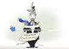 Cartoon: DACA (small) by Paolo Calleri tagged usa,praesident,donald,trump,partei,demokraten,einwanderer,kinder,legal,einigung,schutzabkommen,ausweisung,twitter,nachrichtendienst,dementi,karikatur,cartoon,paolo,calleri