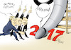 Cartoon: Guten Rutsch! (small) by Paolo Calleri tagged welt silvester neujahr jahre 2016 2017 jahreswechsel politik zukunft populismus populisten hoffnung trump russland putin tuerkei erdogan rutsch kriege konflikte wirtschaft arbeit glueck karikatur cartoon paolo calleri