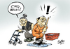 Cartoon: Sozialdienst (small) by Paolo Calleri tagged italien,mailand,justiz,gericht,urteil,ex,premier,silvio,berlusconi,seniorenheim,sozialdienst,hausarrest,karikatur,cartoon,paolo,calleri