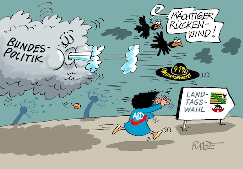 Cartoon: AfD Sachsen Anhalt (medium) by RABE tagged merz,kanzler,koalition,union,spd,klingbeil,cartoon,karikatur,pressezeichnung,farbcartoon,tagescartoon,db,bahn,frühling,frühjahr,frühjahrsputz,ice,zug,blumenkasten,blumenkästen,wahl,landtagswahl,sachsen,anhalt,umfrage,umfragewerte,wind,rückenwind,bundespolitik,merz,kanzler,koalition,union,spd,klingbeil,cartoon,karikatur,pressezeichnung,farbcartoon,tagescartoon,db,bahn,frühling,frühjahr,frühjahrsputz,ice,zug,blumenkasten,blumenkästen,wahl,landtagswahl,sachsen,anhalt,umfrage,umfragewerte,wind,rückenwind,bundespolitik