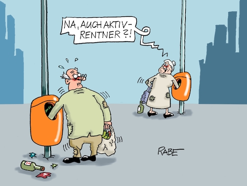 Cartoon: Aktive Rentner (medium) by RABE tagged merz,union,kanzler,fritze,koalition,spd,klingbeil,bundesregierung,rabe,ralf,böhme,cartoon,karikatur,pressezeichnung,farbcartoon,tagescartoon,trump,putin,krisen,tv,nachrichten,waschmaschine,rente,rentner,aktivrente,bundestag,beschluss,rentenpaket,leergut,flaschensammler,pfandflasche,mülleimer,armut,merz,union,kanzler,fritze,koalition,spd,klingbeil,bundesregierung,rabe,ralf,böhme,cartoon,karikatur,pressezeichnung,farbcartoon,tagescartoon,trump,putin,krisen,tv,nachrichten,waschmaschine,rente,rentner,aktivrente,bundestag,beschluss,rentenpaket,leergut,flaschensammler,pfandflasche,mülleimer,armut