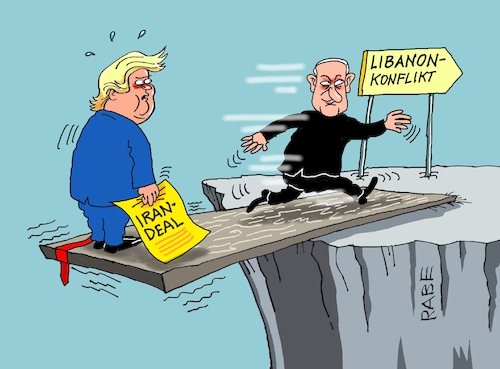 Cartoon: Auf der Klippenkippe (medium) by RABE tagged trump,präsident,usa,donald,einmarsch,erstürmung,cartoon,karikatur,pressezeichnung,rabe,ralf,böhme,farbcartoon,tagescartoon,venezuela,südamerika,maduro,regimewechsel,weltordnung,kongress,völkerrecht,netanjahu,israel,iran,libanon,irankrieg,blockade,zoll,straße,hormus,sperrung,maut,brett,wippe,kippe,abgrund,trump,präsident,usa,donald,einmarsch,erstürmung,cartoon,karikatur,pressezeichnung,rabe,ralf,böhme,farbcartoon,tagescartoon,venezuela,südamerika,maduro,regimewechsel,weltordnung,kongress,völkerrecht,netanjahu,israel,iran,libanon,irankrieg,blockade,zoll,straße,hormus,sperrung,maut,brett,wippe,kippe,abgrund