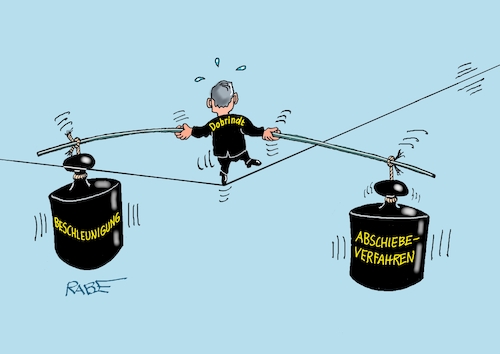Cartoon: Balanceakt (medium) by RABE tagged merz,union,kanzler,fritze,koalition,spd,klingbeil,bundesregierung,rabe,ralf,böhme,cartoon,karikatur,pressezeichnung,farbcartoon,tagescartoon,trump,putin,krisen,tv,nachrichten,waschmaschine,dobrindt,innenminister,abschiebung,stadtbild,drahtseil,hochseilakt,balance,artist,gesetzentwurf,abschiebeverfahren,abschiebehaft,merz,union,kanzler,fritze,koalition,spd,klingbeil,bundesregierung,rabe,ralf,böhme,cartoon,karikatur,pressezeichnung,farbcartoon,tagescartoon,trump,putin,krisen,tv,nachrichten,waschmaschine,dobrindt,innenminister,abschiebung,stadtbild,drahtseil,hochseilakt,balance,artist,gesetzentwurf,abschiebeverfahren,abschiebehaft