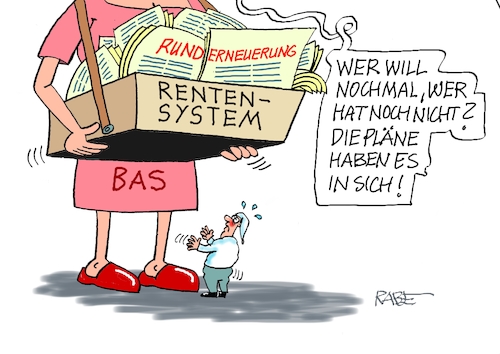 Cartoon: Bas Bauchladen (medium) by RABE tagged merz,kanzler,koalition,union,spd,klingbeil,cartoon,karikatur,pressezeichnung,farbcartoon,tagescartoon,db,bahn,frühling,frühjahr,frühjahrsputz,ice,zug,blumenkasten,blumenkästen,esc,songcontest,rente,rentenreform,rentensystem,runderneuerung,bauchladen,michel,bärbel,bas,merz,kanzler,koalition,union,spd,klingbeil,cartoon,karikatur,pressezeichnung,farbcartoon,tagescartoon,db,bahn,frühling,frühjahr,frühjahrsputz,ice,zug,blumenkasten,blumenkästen,esc,songcontest,rente,rentenreform,rentensystem,runderneuerung,bauchladen,michel,bärbel,bas