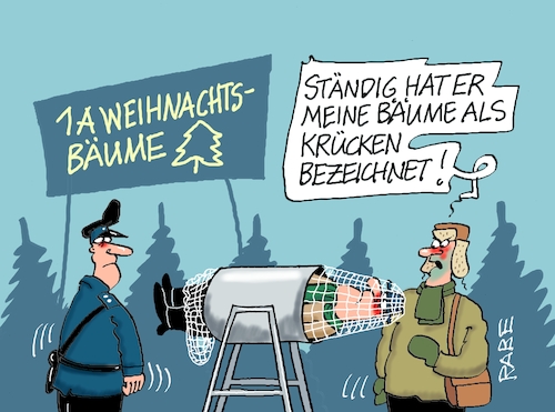 Cartoon: Baumkrücken (medium) by RABE tagged merz,kanzler,koalition,union,spd,klingbeil,cartoon,karikatur,pressezeichnung,farbcartoon,tagescartoon,weihnachten,bescherung,weiihnachtsbaum,gans,weihnachtsgans,bratröhre,weihnachtsessen,fluggans,weihnachtsbäume,verkäufer,weihnachtsbaumverkauf,krücke,nordmanntanne,beleidigung,polizei,netz,merz,kanzler,koalition,union,spd,klingbeil,cartoon,karikatur,pressezeichnung,farbcartoon,tagescartoon,weihnachten,bescherung,weiihnachtsbaum,gans,weihnachtsgans,bratröhre,weihnachtsessen,fluggans,weihnachtsbäume,verkäufer,weihnachtsbaumverkauf,krücke,nordmanntanne,beleidigung,polizei,netz