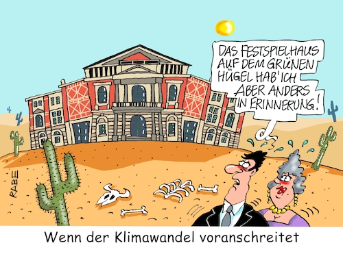 Cartoon: Bayreuther Impressionen (medium) by RABE tagged bayreuth,festspiele,wagner,siegfried,schauspielhaus,rheingold,rabe,ralf,böhme,cartoon,karikatur,pressezeichnung,farbcartoon,tagescartoon,hügel,hitze,dürre,wüste,sand,kakteen,klimaänderung,bayreuth,festspiele,wagner,siegfried,schauspielhaus,rheingold,rabe,ralf,böhme,cartoon,karikatur,pressezeichnung,farbcartoon,tagescartoon,hügel,hitze,dürre,wüste,sand,kakteen,klimaänderung