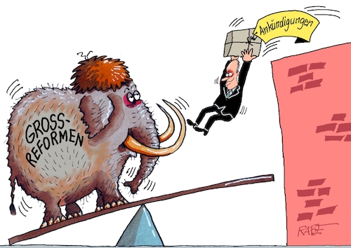 Cartoon: Fritze auf dem Sprung (medium) by RABE tagged merz,kanzler,koalition,union,spd,klingbeil,cartoon,karikatur,pressezeichnung,farbcartoon,tagescartoon,db,bahn,frühling,frühjahr,frühjahrsputz,ice,zug,blumenkasten,blumenkästen,bas,mammut,wippe,brett,sprung,ankündigungen,reform,großreformen,minikorrekturen,benzinpreise,mineralölsteuer,preissenkung,merz,kanzler,koalition,union,spd,klingbeil,cartoon,karikatur,pressezeichnung,farbcartoon,tagescartoon,db,bahn,frühling,frühjahr,frühjahrsputz,ice,zug,blumenkasten,blumenkästen,bas,mammut,wippe,brett,sprung,ankündigungen,reform,großreformen,minikorrekturen,benzinpreise,mineralölsteuer,preissenkung