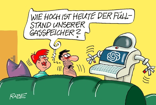 Cartoon: Füllmenge (medium) by RABE tagged merz,kanzler,koalition,union,spd,klingbeil,cartoon,karikatur,pressezeichnung,farbcartoon,tagescartoon,db,bahn,frühling,frühjahr,frühjahrsputz,ice,zug,blumenkasten,blumenkästen,esc,songcontest,gas,gasspeicher,füllstand,füllmenge,chatgpt,roboter,it,intelligenz,merz,kanzler,koalition,union,spd,klingbeil,cartoon,karikatur,pressezeichnung,farbcartoon,tagescartoon,db,bahn,frühling,frühjahr,frühjahrsputz,ice,zug,blumenkasten,blumenkästen,esc,songcontest,gas,gasspeicher,füllstand,füllmenge,chatgpt,roboter,it,intelligenz