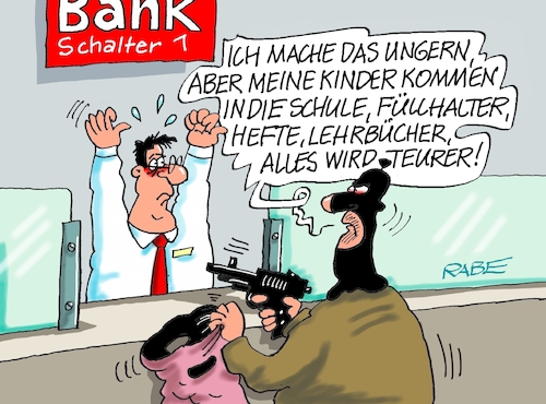 Cartoon: Für die Kinder (medium) by RABE tagged lehrer,schüler,zeugnis,ferien,rabe,ralf,böhme,cartoon,karikatur,pressezeichnung,farbcartoon,tagescartoon,banksy,künstler,reisswolf,zeugnistag,lehrermangel,seiteneinsteiger,bergmann,steiger,glück,bank,bankräuber,banküberfall,schulbedarf,unterrichtsmaterial,füllhalter,schreibheft,lehrbuch,teuerung,preissteigerung,lehrer,schüler,zeugnis,ferien,rabe,ralf,böhme,cartoon,karikatur,pressezeichnung,farbcartoon,tagescartoon,banksy,künstler,reisswolf,zeugnistag,lehrermangel,seiteneinsteiger,bergmann,steiger,glück,bank,bankräuber,banküberfall,schulbedarf,unterrichtsmaterial,füllhalter,schreibheft,lehrbuch,teuerung,preissteigerung