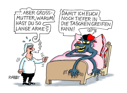 Großmutter Arm dran