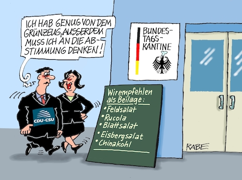 Cartoon: Grünzeug überall (medium) by RABE tagged ampel,ampelregierung,rot,grün,gelb,fdp,spd,grüne,rabe,ralf,böhme,cartoon,karikatur,pressezeichnung,farbcartoon,tagescartoon,inflation,einkommen,rente,rentenpaket,bruch,streit,neuwahlen,abstimmung,schuldenpaket,grundgesetz,grundgesetzänderung,schuldenbremse,sondervermögen,bundestag,kantine,union,merz,bundestagskantine,salat,blattsalat,rucola,vitamine,ampel,ampelregierung,rot,grün,gelb,fdp,spd,grüne,rabe,ralf,böhme,cartoon,karikatur,pressezeichnung,farbcartoon,tagescartoon,inflation,einkommen,rente,rentenpaket,bruch,streit,neuwahlen,abstimmung,schuldenpaket,grundgesetz,grundgesetzänderung,schuldenbremse,sondervermögen,bundestag,kantine,union,merz,bundestagskantine,salat,blattsalat,rucola,vitamine