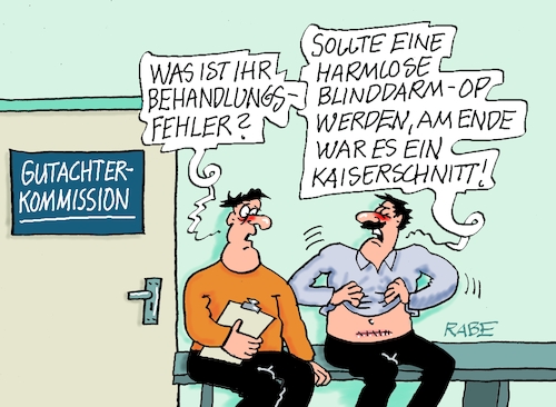 Cartoon: Kaiserschnitt (medium) by RABE tagged merz,kanzler,koalition,union,spd,klingbeil,cartoon,karikatur,pressezeichnung,farbcartoon,tagescartoon,db,bahn,frühling,frühjahr,frühjahrsputz,ice,zug,blumenkasten,blumenkästen,esc,songcontest,behandlung,behandlungsfehler,arzt,patient,op,tupfer,besteck,arztfehler,kaiserschnitt,blinddarmoperation,krankenkasse,gutachterkommission,klage,medizin,merz,kanzler,koalition,union,spd,klingbeil,cartoon,karikatur,pressezeichnung,farbcartoon,tagescartoon,db,bahn,frühling,frühjahr,frühjahrsputz,ice,zug,blumenkasten,blumenkästen,esc,songcontest,behandlung,behandlungsfehler,arzt,patient,op,tupfer,besteck,arztfehler,kaiserschnitt,blinddarmoperation,krankenkasse,gutachterkommission,klage,medizin
