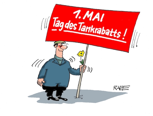 Cartoon: Kampftag (medium) by RABE tagged merz,kanzler,koalition,union,spd,klingbeil,cartoon,karikatur,pressezeichnung,farbcartoon,tagescartoon,db,bahn,frühling,frühjahr,frühjahrsputz,ice,zug,blumenkasten,blumenkästen,mai,maifeiertag,kampftag,tankstelle,tankrabatt,rabatt,beschluss,bundesregierung,transparent,merz,kanzler,koalition,union,spd,klingbeil,cartoon,karikatur,pressezeichnung,farbcartoon,tagescartoon,db,bahn,frühling,frühjahr,frühjahrsputz,ice,zug,blumenkasten,blumenkästen,mai,maifeiertag,kampftag,tankstelle,tankrabatt,rabatt,beschluss,bundesregierung,transparent