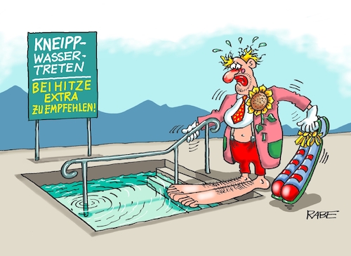 Cartoon: Kneipp Wassertreter (medium) by RABE tagged merz,kanzler,koalition,union,spd,klingbeil,cartoon,karikatur,pressezeichnung,farbcartoon,tagescartoon,db,bahn,frühling,frühjahr,frühjahrsputz,ice,zug,blumenkasten,blumenkästen,esc,songcontest,sommer,sonne,hitze,schwüle,abkühlung,klimawandel,wasser,basin,kneipp,tretbecken,clown,schuhe,füße,übergröße,merz,kanzler,koalition,union,spd,klingbeil,cartoon,karikatur,pressezeichnung,farbcartoon,tagescartoon,db,bahn,frühling,frühjahr,frühjahrsputz,ice,zug,blumenkasten,blumenkästen,esc,songcontest,sommer,sonne,hitze,schwüle,abkühlung,klimawandel,wasser,basin,kneipp,tretbecken,clown,schuhe,füße,übergröße
