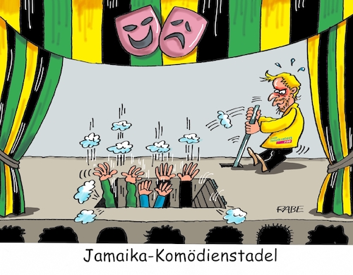 Cartoon: Komodienstadel (medium) by RABE tagged grüne,jamaika,sondierungsgespräche,regierungsbildung,amtshandlung,rabe,ralf,böhme,cartoon,karikatur,pressezeichnung,farbcartoon,tagescartoon,komodie,komödienstadel,ausstieg,bühne,posse,lindner,steinmeier,neuwahlen,spd,minderheitsregierung,grüne,jamaika,sondierungsgespräche,regierungsbildung,amtshandlung,rabe,ralf,böhme,cartoon,karikatur,pressezeichnung,farbcartoon,tagescartoon,komodie,komödienstadel,ausstieg,bühne,posse,lindner,steinmeier,neuwahlen,spd,minderheitsregierung