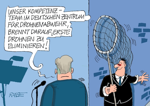 Cartoon: Kompetenzteam (medium) by RABE tagged merz,kanzler,koalition,union,spd,klingbeil,cartoon,karikatur,pressezeichnung,farbcartoon,tagescartoon,db,bahn,frühling,frühjahr,frühjahrsputz,ice,zug,blumenkasten,blumenkästen,esc,songcontest,innenminister,dobrindt,drohne,drohnenabwehr,kompetenzteam,zentrum,kescher,netz,merz,kanzler,koalition,union,spd,klingbeil,cartoon,karikatur,pressezeichnung,farbcartoon,tagescartoon,db,bahn,frühling,frühjahr,frühjahrsputz,ice,zug,blumenkasten,blumenkästen,esc,songcontest,innenminister,dobrindt,drohne,drohnenabwehr,kompetenzteam,zentrum,kescher,netz
