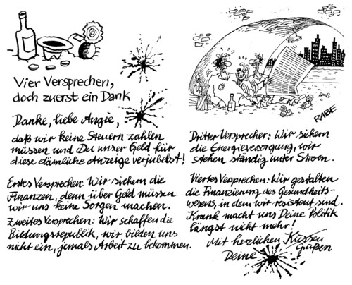Cartoon: Merkelbrief (medium) by RABE tagged merkelbrief