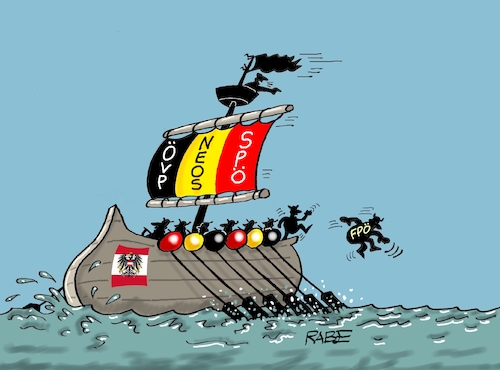 Cartoon: Österreich rudert (medium) by RABE tagged ampel,ampelregierung,rot,grün,gelb,fdp,spd,grüne,rabe,ralf,böhme,cartoon,karikatur,pressezeichnung,farbcartoon,tagescartoon,inflation,einkommen,rente,rentenpaket,bruch,streit,neuwahlen,österreich,wien,regierung,regierungsbildung,övp,spö,fpö,neos,liberale,schiff,segel,galeere,meer,wasser,ampel,ampelregierung,rot,grün,gelb,fdp,spd,grüne,rabe,ralf,böhme,cartoon,karikatur,pressezeichnung,farbcartoon,tagescartoon,inflation,einkommen,rente,rentenpaket,bruch,streit,neuwahlen,österreich,wien,regierung,regierungsbildung,övp,spö,fpö,neos,liberale,schiff,segel,galeere,meer,wasser