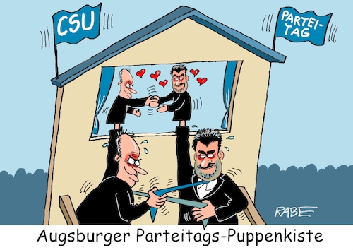 Cartoon: Puppenkiste Augsburg (medium) by RABE tagged ampel,ampelregierung,rot,grün,gelb,fdp,spd,grüne,rabe,ralf,böhme,cartoon,karikatur,pressezeichnung,farbcartoon,tagescartoon,inflation,einkommen,rente,rentenpaket,bruch,streit,neuwahlen,csu,söder,cdu,merz,augsburg,parteitag,puppenspieler,krawatte,schlips,herzchen,kasperletheater,puppentheater,ampel,ampelregierung,rot,grün,gelb,fdp,spd,grüne,rabe,ralf,böhme,cartoon,karikatur,pressezeichnung,farbcartoon,tagescartoon,inflation,einkommen,rente,rentenpaket,bruch,streit,neuwahlen,csu,söder,cdu,merz,augsburg,parteitag,puppenspieler,krawatte,schlips,herzchen,kasperletheater,puppentheater