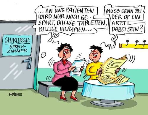 Cartoon: Sparkurs (medium) by RABE tagged krankenkassen,tagescrtoon,böhme,ralf,rabe,patient,sparkurs,sparkurs,patient,rabe,ralf,böhme,tagescrtoon,krankenkassen