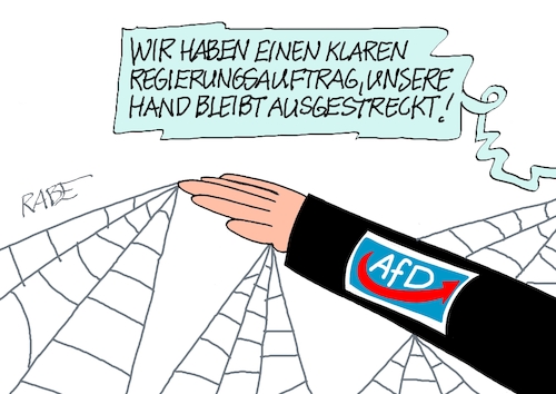 Cartoon: Spinner (medium) by RABE tagged merz,kanzler,koalition,union,spd,klingbeil,cartoon,karikatur,pressezeichnung,farbcartoon,tagescartoon,db,bahn,frühling,frühjahr,frühjahrsputz,ice,zug,blumenkasten,blumenkästen,esc,songcontest,wahlniederlage,landtagswahl,sachsen,anhalt,siegmund,regierungsbildung,partnersuche,hand,arm,spinnennetz,merz,kanzler,koalition,union,spd,klingbeil,cartoon,karikatur,pressezeichnung,farbcartoon,tagescartoon,db,bahn,frühling,frühjahr,frühjahrsputz,ice,zug,blumenkasten,blumenkästen,esc,songcontest,wahlniederlage,landtagswahl,sachsen,anhalt,siegmund,regierungsbildung,partnersuche,hand,arm,spinnennetz