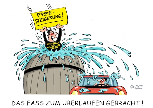 Cartoon: Spritpreise (medium) by RABE tagged merz,kanzler,koalition,union,spd,klingbeil,cartoon,karikatur,pressezeichnung,farbcartoon,tagescartoon,db,bahn,frühling,frühjahr,frühjahrsputz,ice,zug,blumenkasten,blumenkästen,irankrieg,trump,spritpreis,benzinpreiserhöhung,mineralölkonzerne,iran,straße,von,hormus,pkw,faß,autofahrer,merz,kanzler,koalition,union,spd,klingbeil,cartoon,karikatur,pressezeichnung,farbcartoon,tagescartoon,db,bahn,frühling,frühjahr,frühjahrsputz,ice,zug,blumenkasten,blumenkästen,irankrieg,trump,spritpreis,benzinpreiserhöhung,mineralölkonzerne,iran,straße,von,hormus,pkw,faß,autofahrer