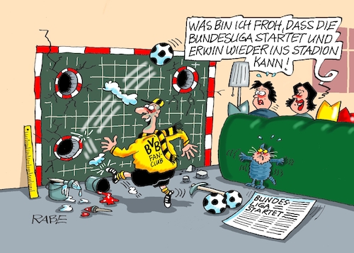 Cartoon: Startschuss (medium) by RABE tagged fußball,nagelsmann,spieler,wm,kader,usa,ball,sport,tor,spielfeld,schiedsrichter,videobeweis,rabe,ralf,böhme,cartoon,karikatur,pressezeichnung,farbcartoon,tagescartoon,hund,bundesliga,ballaballa,start,bundesligastart,tv,stadion,spielbeginn,dortmund,erwin,fußball,nagelsmann,spieler,wm,kader,usa,ball,sport,tor,spielfeld,schiedsrichter,videobeweis,rabe,ralf,böhme,cartoon,karikatur,pressezeichnung,farbcartoon,tagescartoon,hund,bundesliga,ballaballa,start,bundesligastart,tv,stadion,spielbeginn,dortmund,erwin