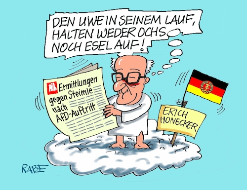 Cartoon: Steimle und Erich (medium) by RABE tagged merz,kanzler,koalition,union,spd,klingbeil,cartoon,karikatur,pressezeichnung,farbcartoon,tagescartoon,db,bahn,frühling,frühjahr,frühjahrsputz,ice,zug,blumenkasten,blumenkästen,esc,songcontest,afd,wahlkampf,dessau,chrupalla,uwe,steimle,komiker,nationalhymne,deutschlandlied,ddr,sozialismus,ochs,esel,hymne,sed,mauertote,merkel,merz,kanzler,koalition,union,spd,klingbeil,cartoon,karikatur,pressezeichnung,farbcartoon,tagescartoon,db,bahn,frühling,frühjahr,frühjahrsputz,ice,zug,blumenkasten,blumenkästen,esc,songcontest,afd,wahlkampf,dessau,chrupalla,uwe,steimle,komiker,nationalhymne,deutschlandlied,ddr,sozialismus,ochs,esel,hymne,sed,mauertote,merkel